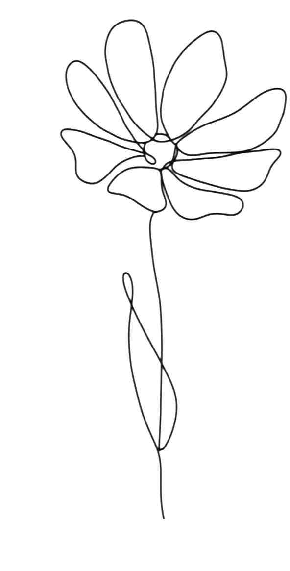 a line drawing of a flower on a white background