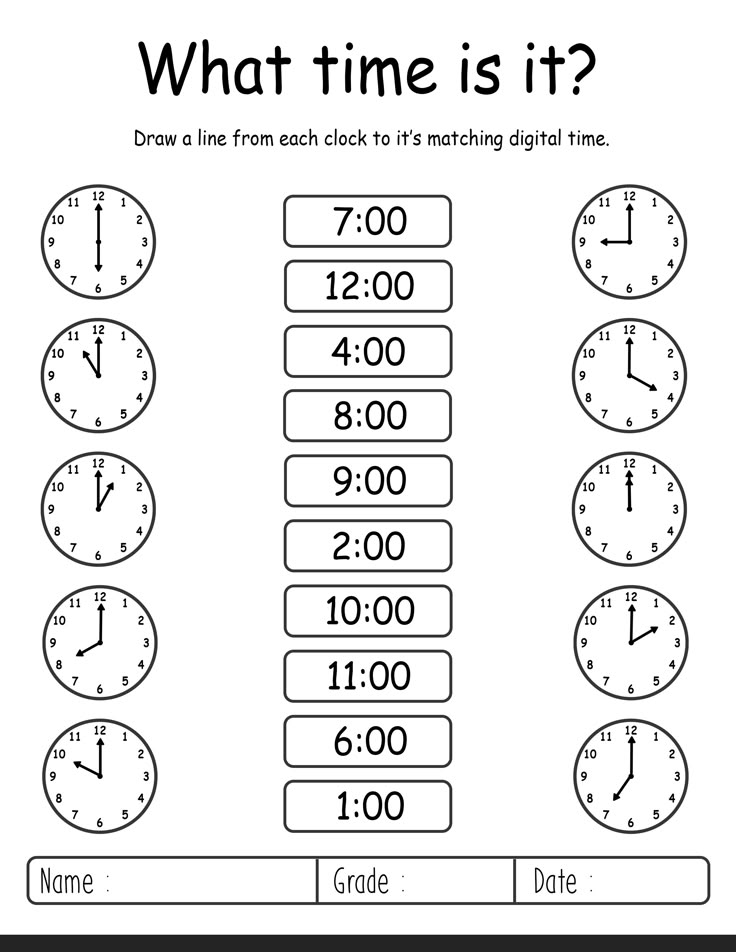 a printable worksheet for telling time