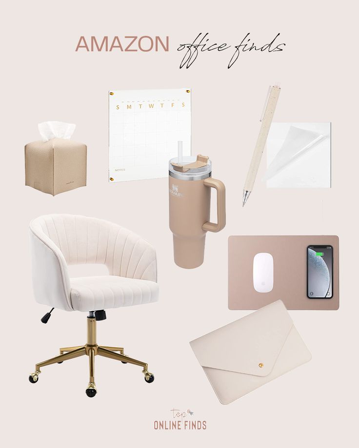 an image of office items with the words amazon coffee finds