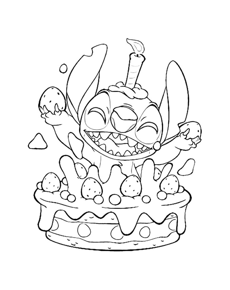 an image of a cartoon character on top of a birthday cake with candles and decorations