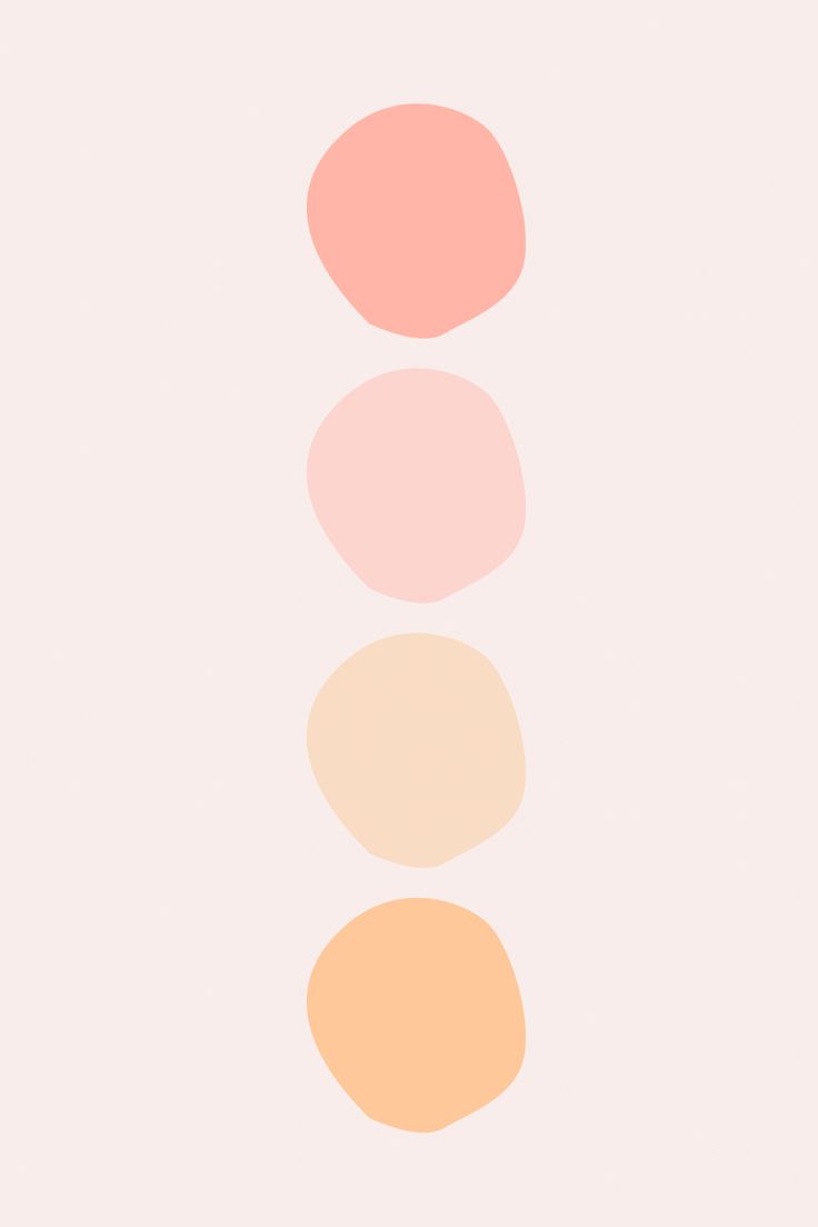 three different colored circles on a light pink and beige background, with the same color in the middle