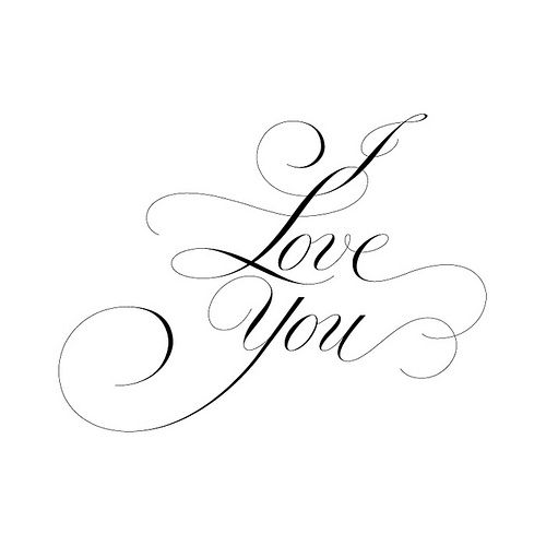 the word i love you written in cursive writing