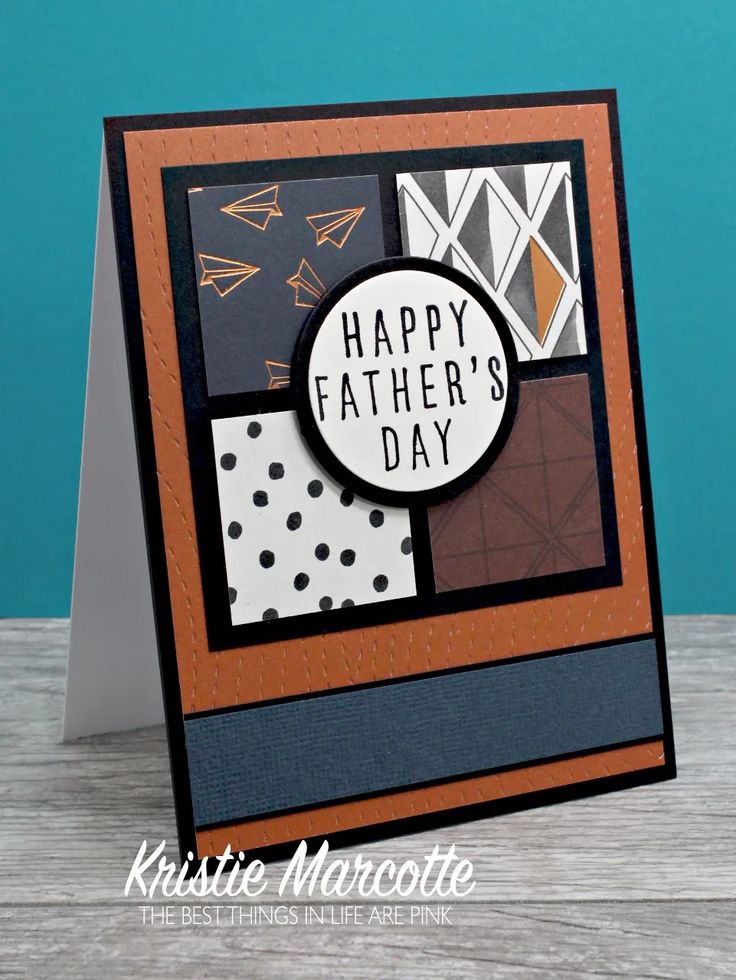 a father's day card made with the stampin'up kit and dieing paper