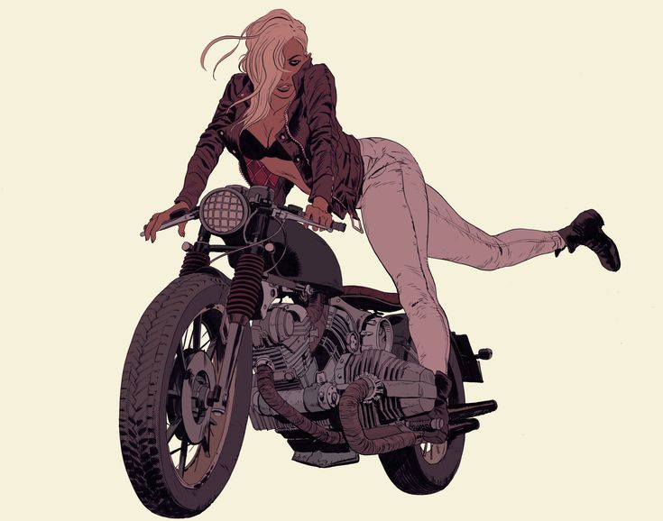 a woman riding on the back of a motorcycle with her legs spread out in front