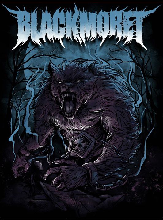 blackmoret's poster for the upcoming album, with an image of a wolf