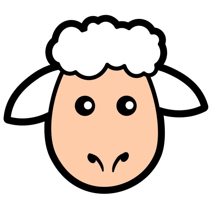 Free Clipart: Sheep icon | Animals Sheep Template, Sheep Drawing, Sheep Face, Sheep Crafts, Face Template, Baby Sheep, Counting Sheep, Shaun The Sheep, Cute Sheep