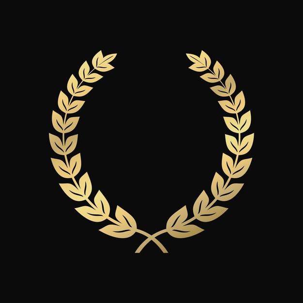 a gold laurel wreath on a black background