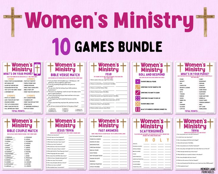 the women's ministry game bundle includes 10 games