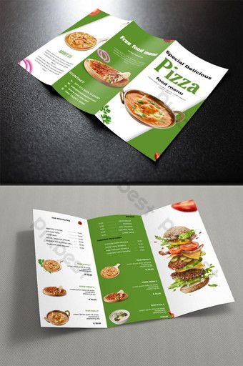 two different views of a pizza menu