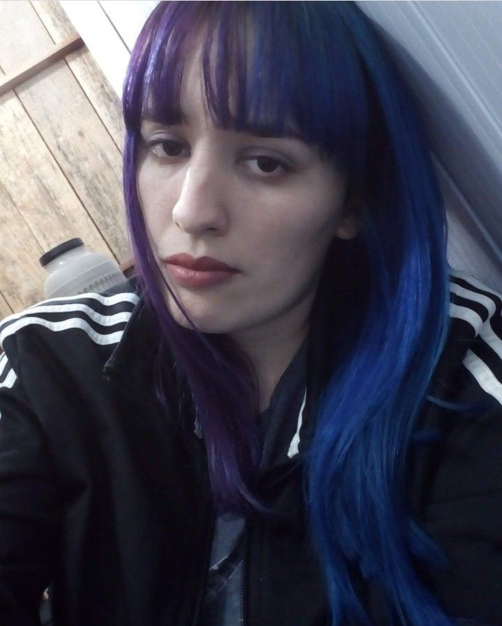 Half Purple Hair, Purple Hair, Purple, Hair, Blue