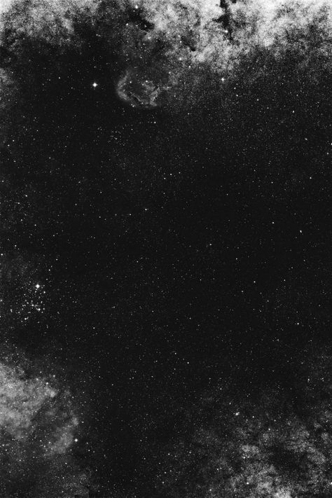 black and white photograph of stars in the night sky, taken from space with an astronomical telescope