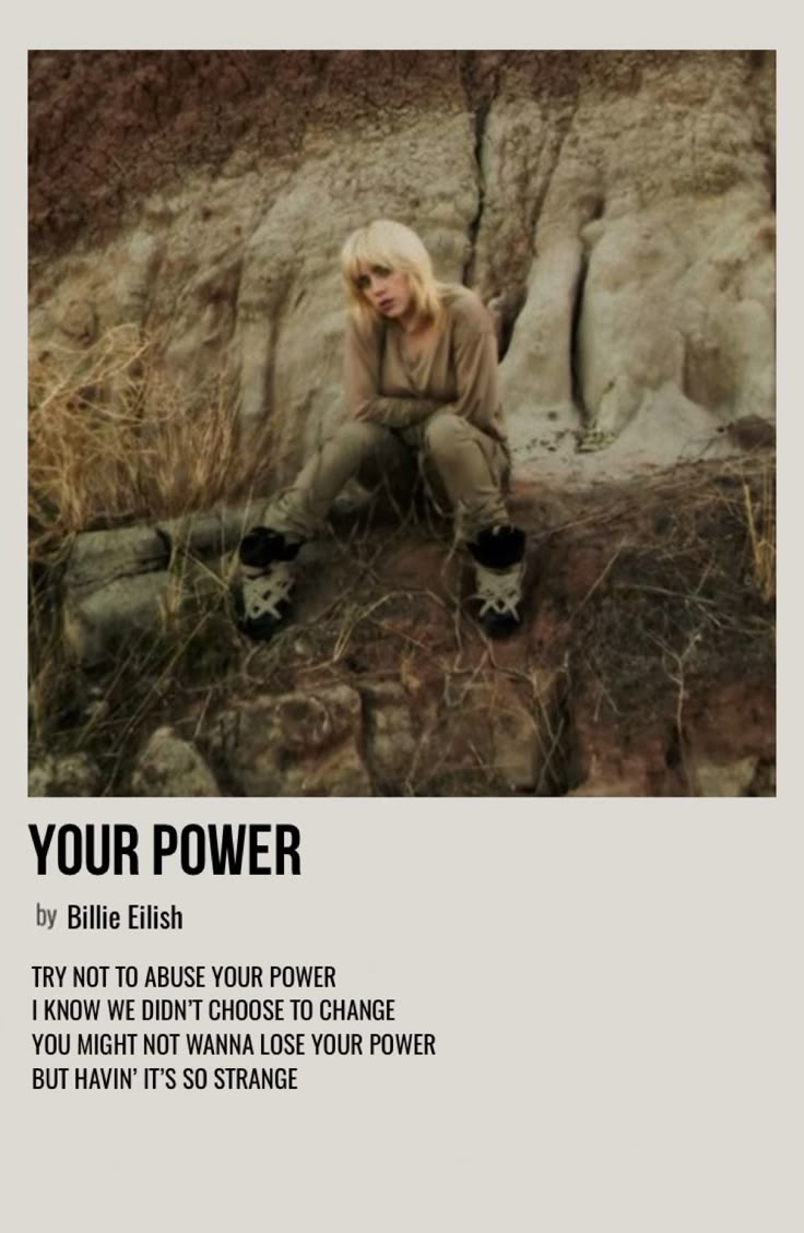 a woman sitting on top of a rock in front of a cliff with the words your power