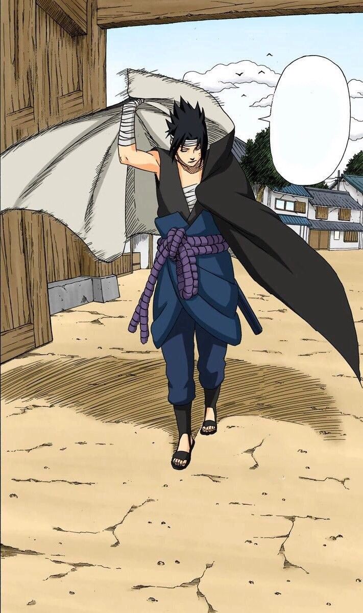 an anime character is walking in the sand