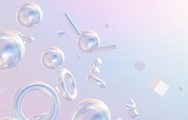 soap bubbles floating in the air on a pastel background