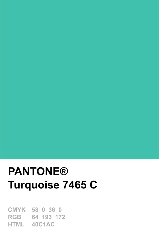 pantone's turquoise hue is shown in this image