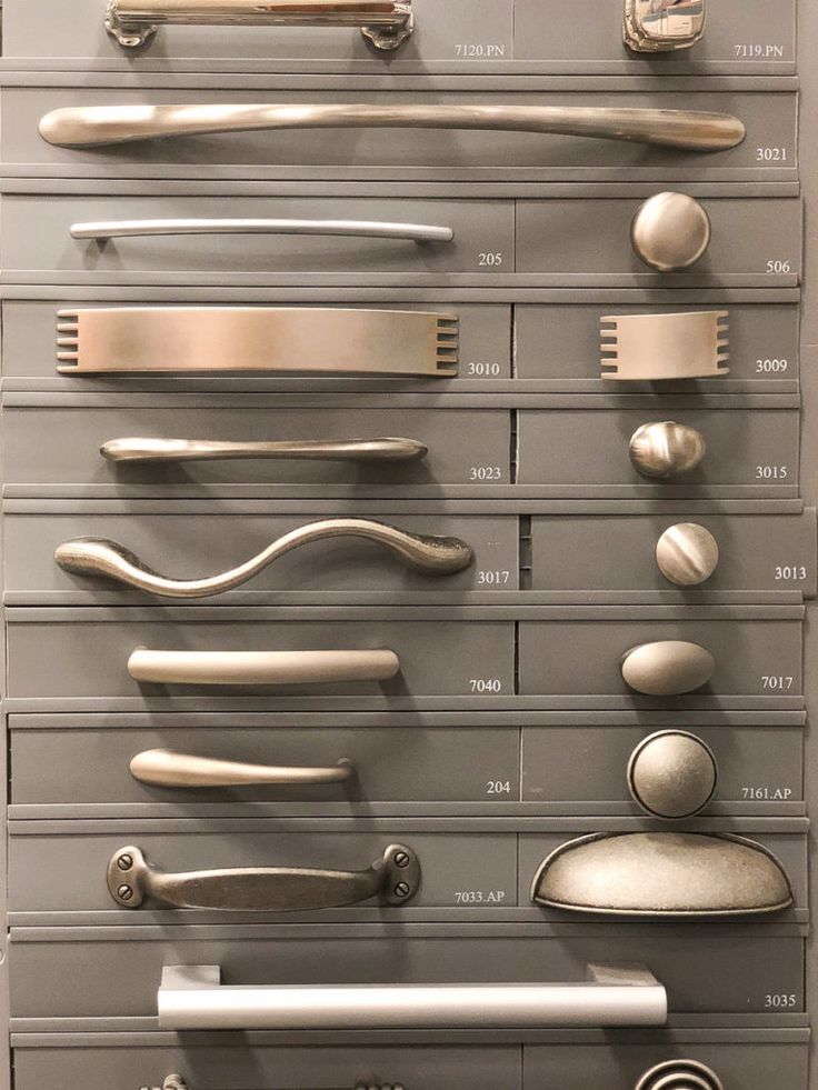 an assortment of kitchen utensils on display