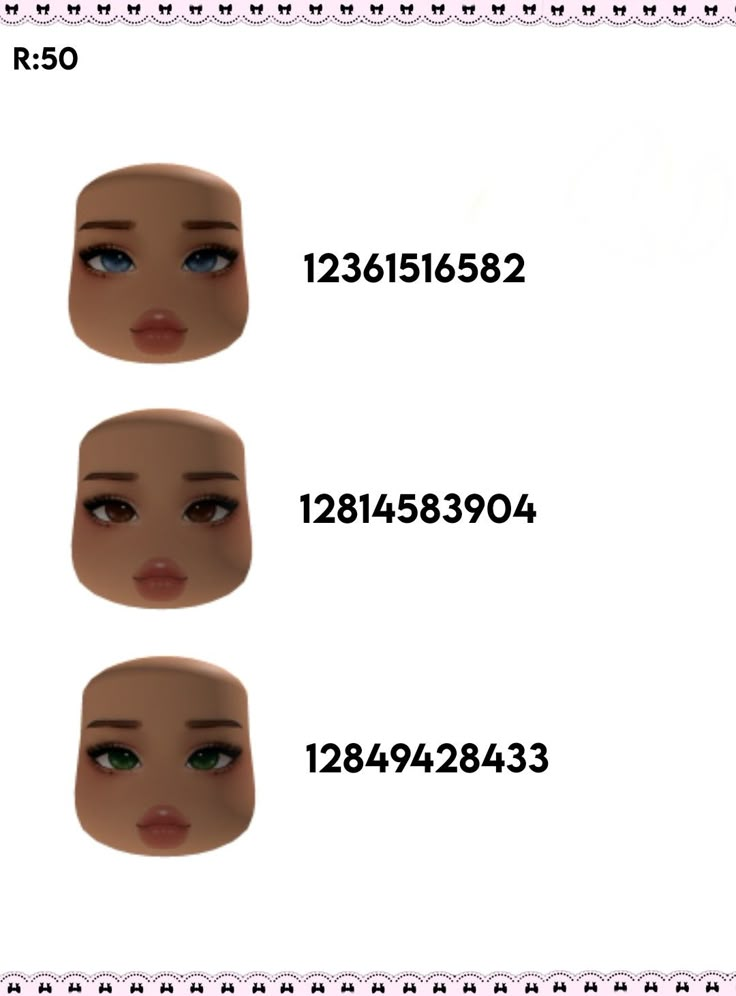 three different faces are shown with the numbers below them to indicate their age and appearance