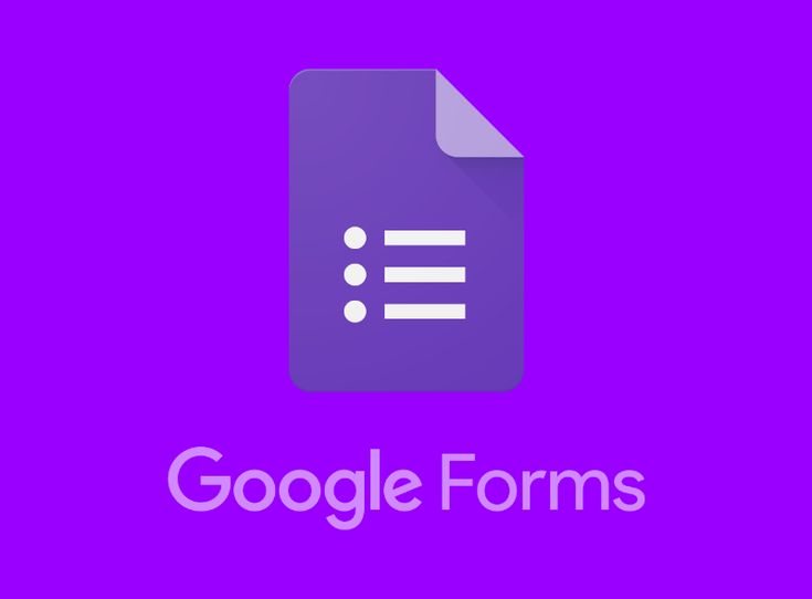 the google forms logo on a purple background