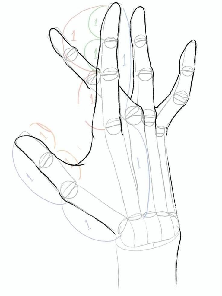 a drawing of a hand with four fingers