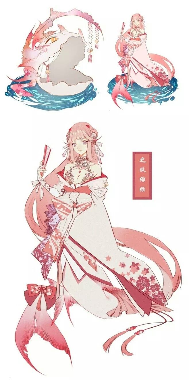 an anime character with pink hair and white dress, holding two chopsticks in her hand