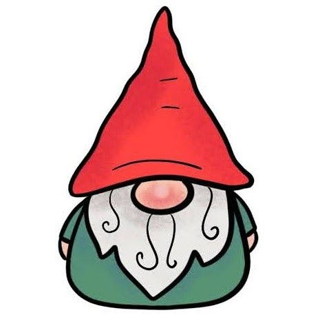 an illustration of a gnome with a red hat