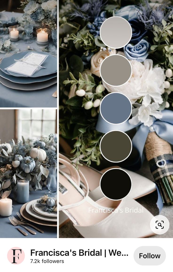 blue and gray wedding color palettes for the bride's bridal we follow