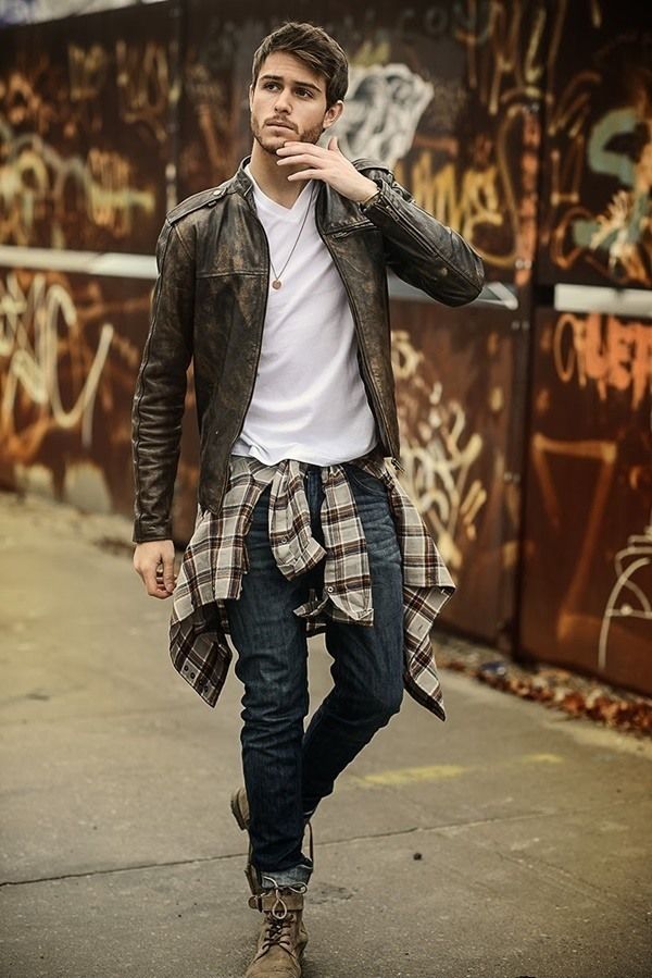 brown boot fashion (27) Shirt Around Waist, How To Wear Vans, Herren Style, Mens Fashion Rugged, High Street Fashion, Hipster Mens Fashion, Outfit Trends, Men Street, Sport Chic