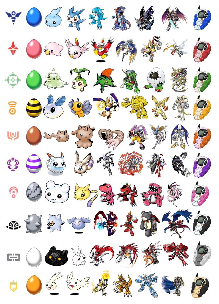 an image of many different types of pokemons on a white background with balloons in the air