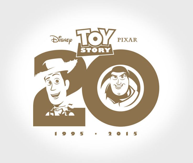 the 20th anniversary logo for toy story, which features two characters from disney and pixar