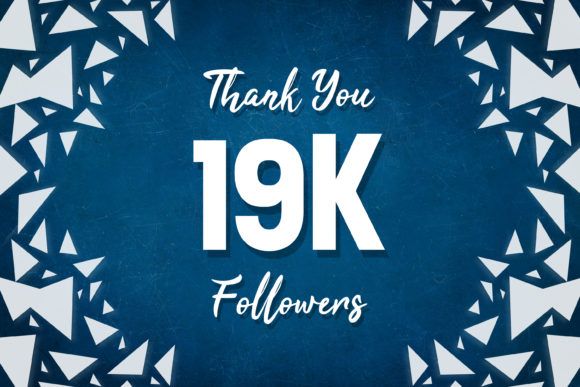 the words thank you 17k followers are surrounded by white and blue triangles