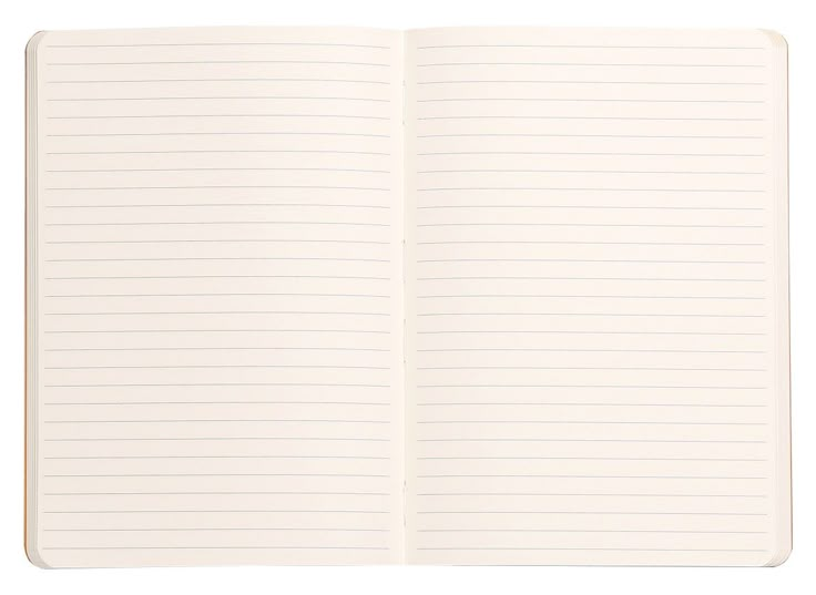 an open notebook on a white background with lines in the pages and blank space for writing