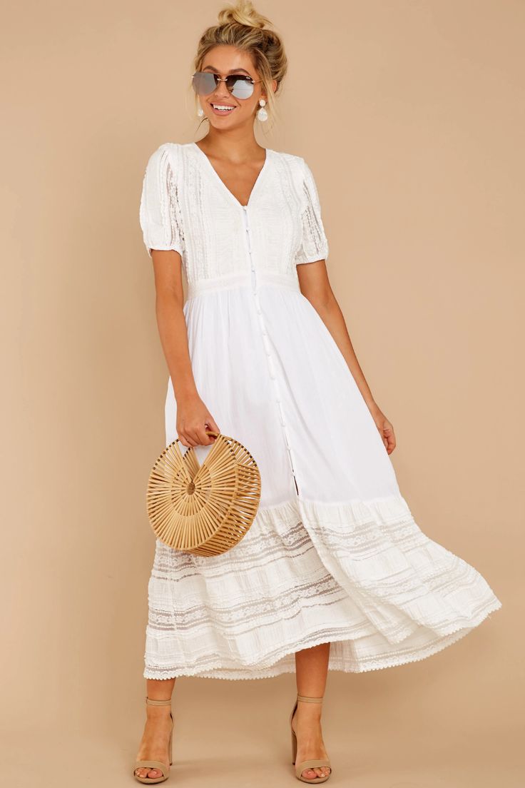 Cute White Lace Maxi Dress - Short Sleeve Button Up Maxi - Dress - $62 – Red Dress Classy Maxi Dress, Button Up Maxi Dress, White Lace Maxi Dress, White Lace Maxi, Maxi Dress Outfit, Fashion Friday, Resort Dresses, Red Dress Boutique, Mode Casual