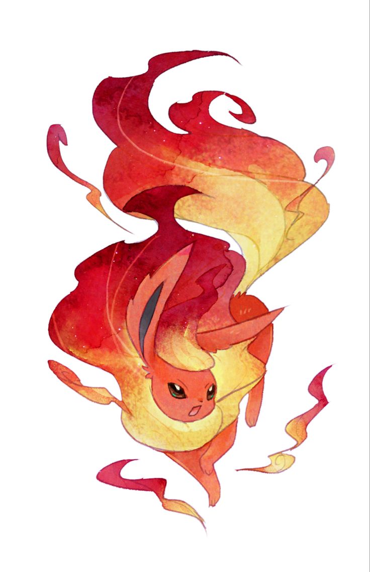 a watercolor painting of a red and yellow fish with long, wavy tailing tails