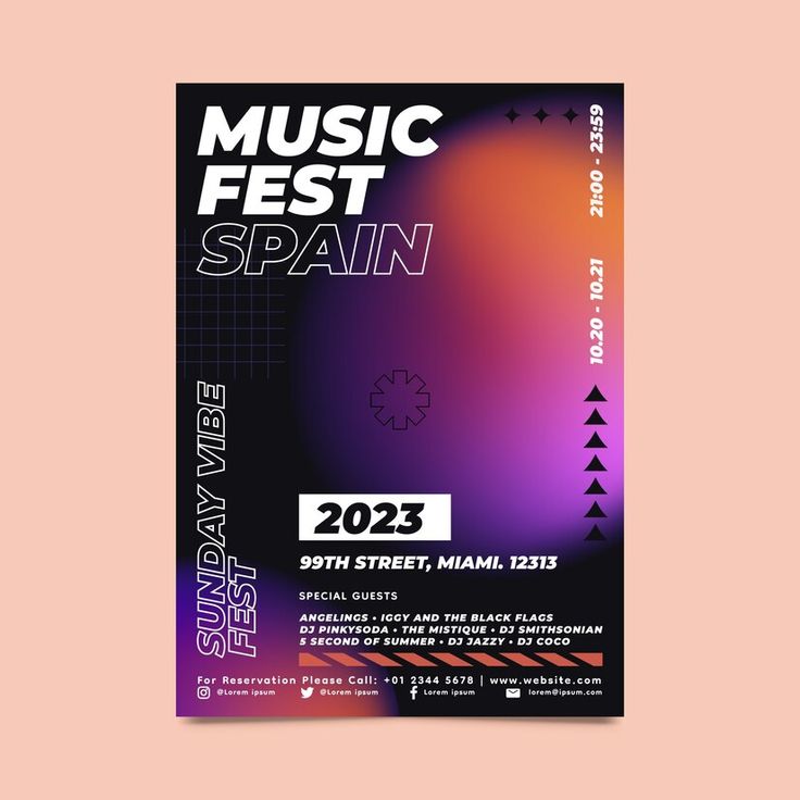 a flyer for a music festival with an abstract background