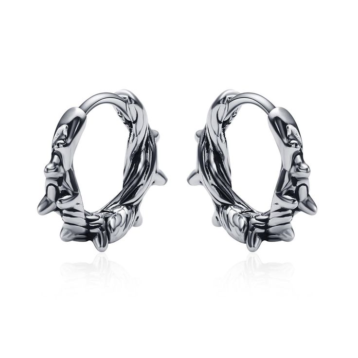 PRICES MAY VARY. This hoop earrings with stainless steel material. This product is a pair of earrings This earring's loop is 10 mm. The weight of this spike earring is 1.75 grams. The dimensions of the huggie earring height is 15mm . Balaijor Fashion Hip Hop Jewelry stands out for its unique style, incorporating fashion, trend, and hip-hop elements into jewelry designs to create jewelry pieces that stand out from the rest.  As an innovative jewelry brand, Balaijor Fashion Hip Hop Jewelry brings Metal Hoop Earrings For Streetwear, Single Metal Earring For Streetwear, Punk Stainless Steel Hoop Jewelry, Punk Style Small Hoop Pierced Jewelry, Punk Style Silver Stainless Steel Hoop Earrings, Silver Stainless Steel Punk Hoop Earrings, Punk Pierced Earrings For Streetwear, Punk Style Pierced Earrings For Streetwear, Gothic Hoop Cartilage Earrings