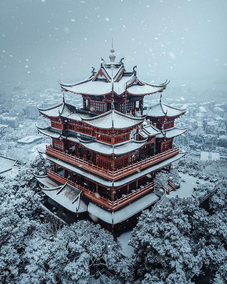 Hangzhou China, Japanese Castle, Japan Architecture, Asian Architecture, Architecture Landscape, Fantasy City, Chinese Architecture, Japanese Architecture, China Travel