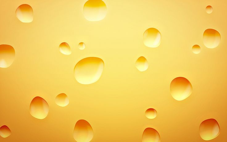 many drops of water on a yellow background