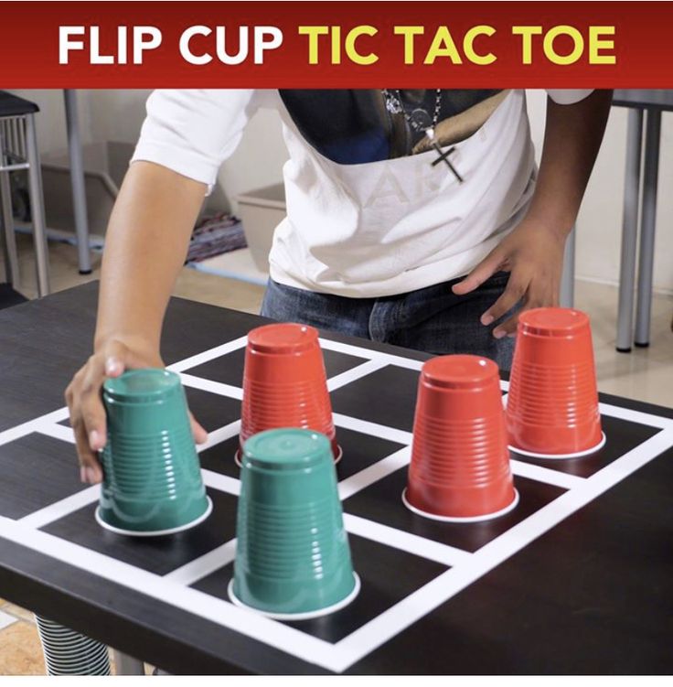 a video demonstrating how to make a flip cup tic tac toe game