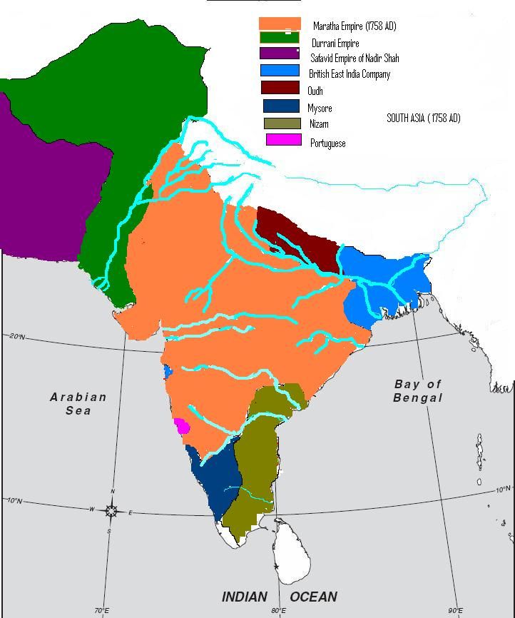 a map with different colored areas in the middle and on top of it is an image of india