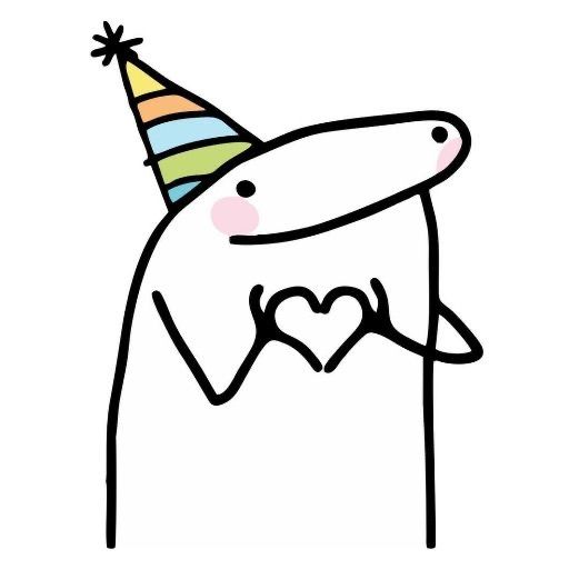 a drawing of a person wearing a party hat with a heart in the middle of it