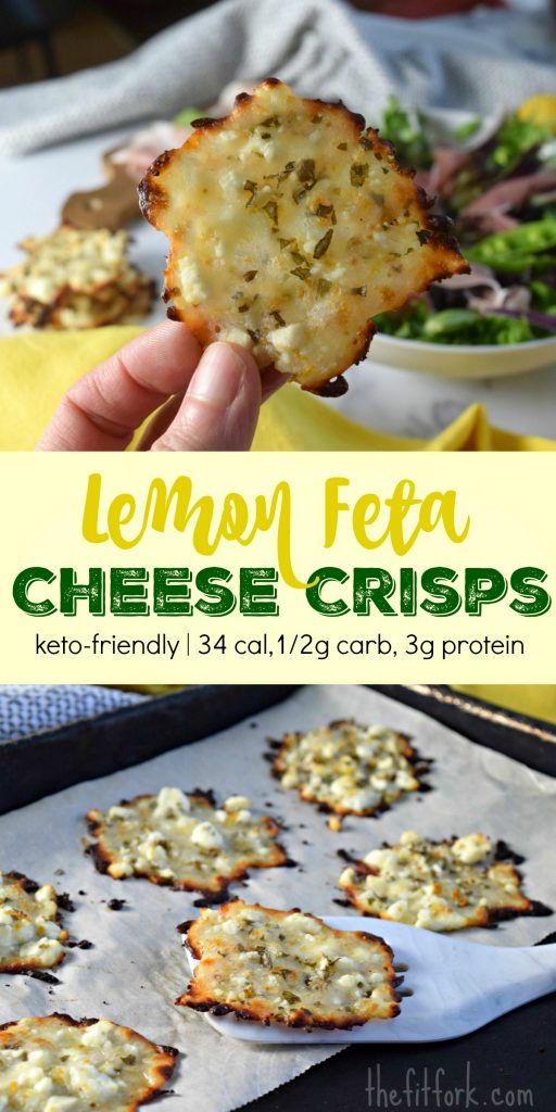 lemon feta cheese crispes on a baking sheet