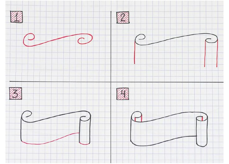 four different ways to draw a scroll