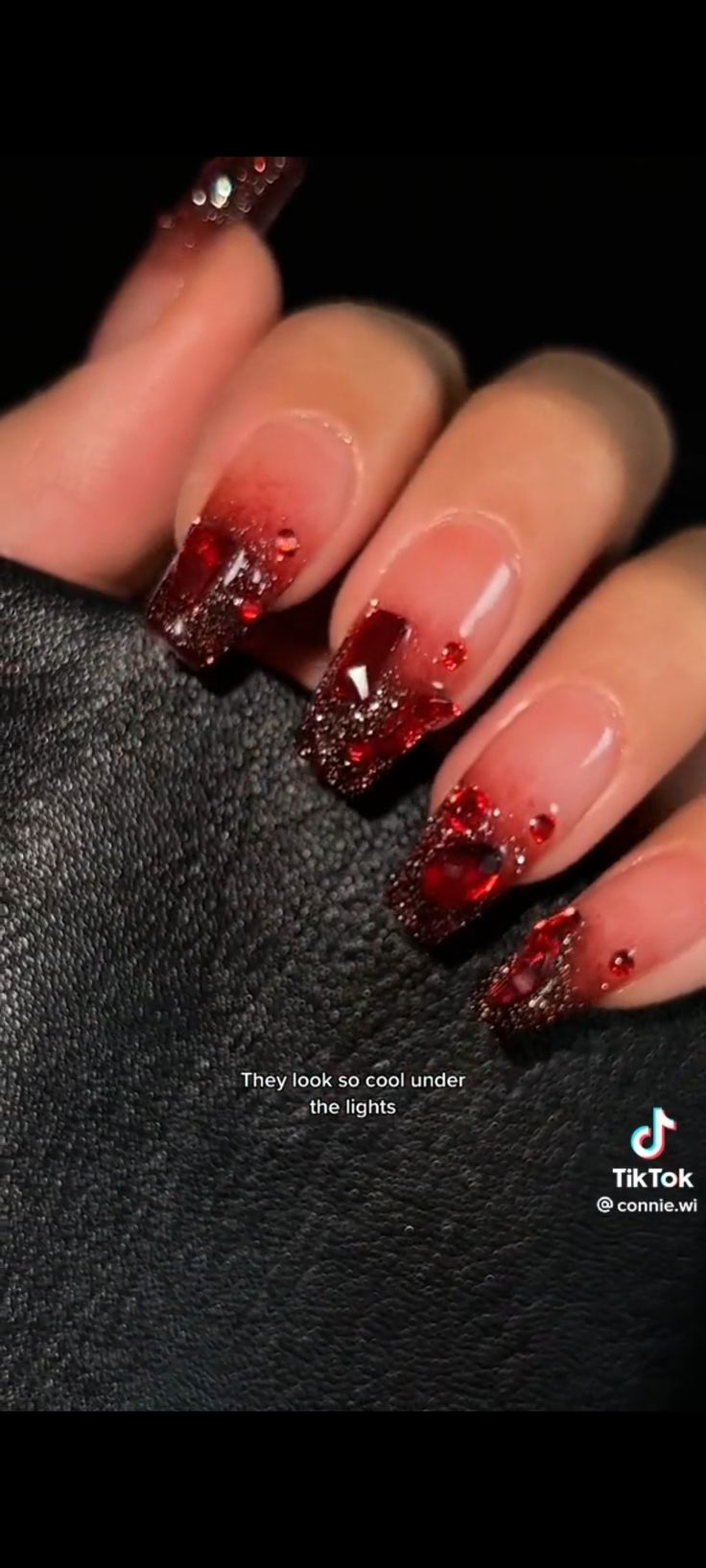 Ruby Nails, Bridal Nails Designs, Red Nail Designs, Jelly Nails, Bridal Nails, Prom Nails, Under The Lights, Chic Nails, Valentines Nails