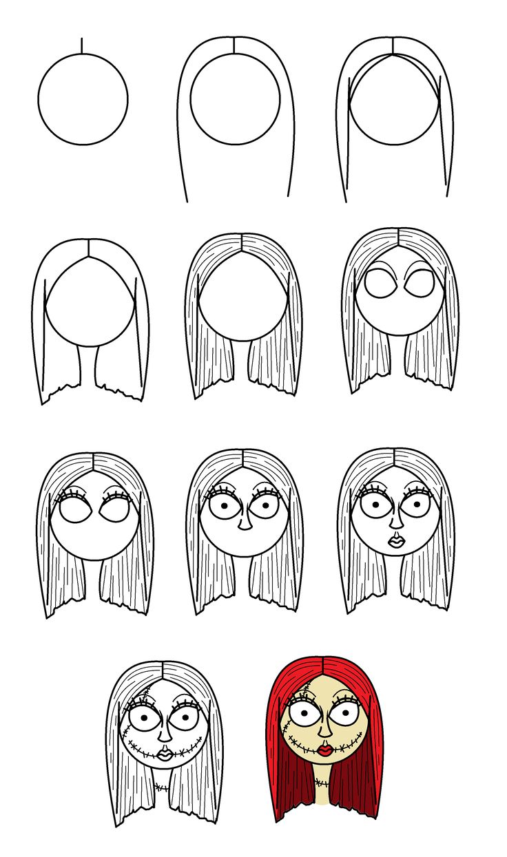 how to draw the faces of cartoon characters with different facial expressions and hair styles for each character