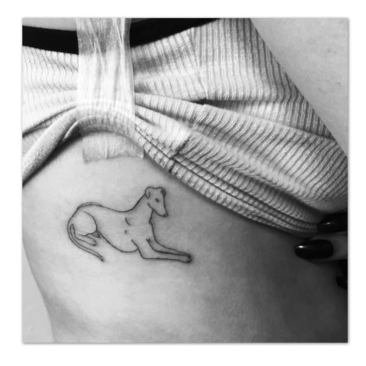 a woman's stomach with a small horse tattoo on the side of her belly