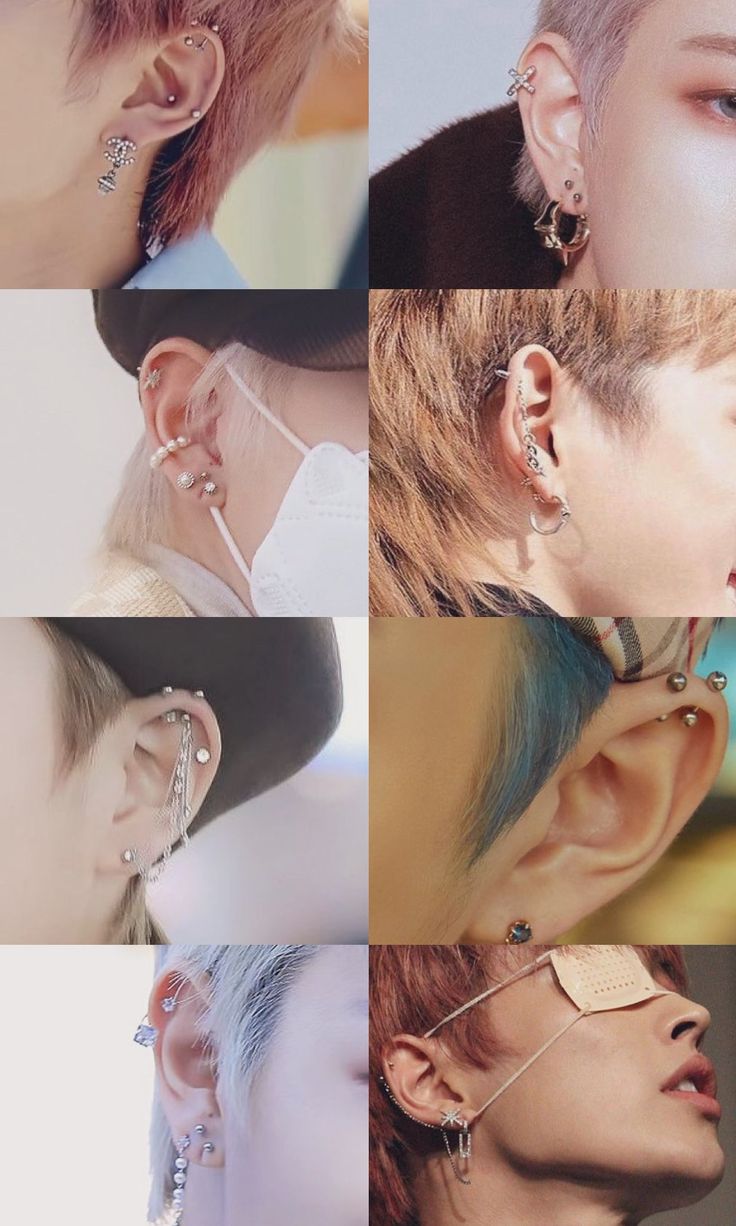 many different images of the same person with ear piercings