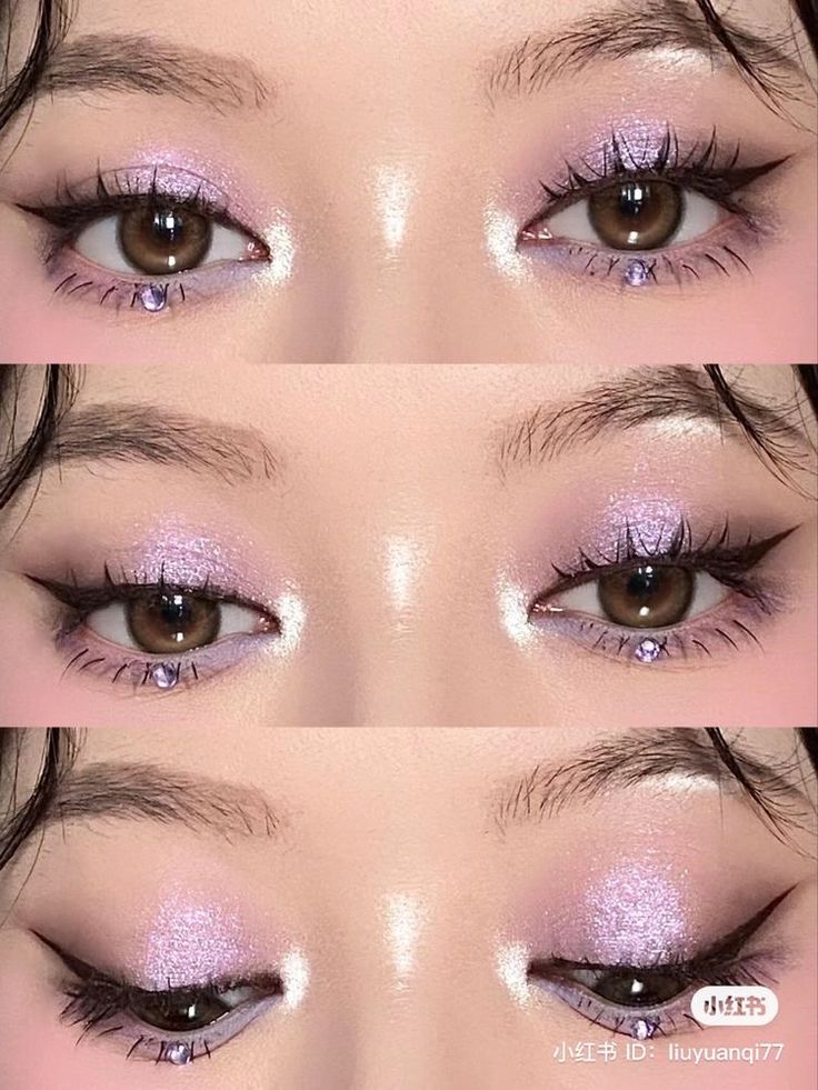 Light Makeup For Saree, Prom Makeup For Light Purple Dress, Quinceañera Makeup Ideas Purple, Eye Makeup For Purple Dress, Douyin Makeup Purple, Fairy Makeup Purple, Quinceanera Makeup Purple, Purple Quince Makeup, Purple Douyin Makeup