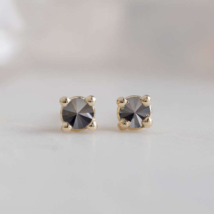 delicate + edgy. The perfect little pop of sparkle to add to your ear stack. Earring Specifications: diamonds measure 3mm + weight .32ct total diamonds are handset in 14k yellow, white or rose gold choose from salt and pepper, black or white diamonds Alexis Russell Jewelry, Black Diamond Stud Earrings, Black Diamond Earrings Studs, Black Diamond Studs, White Gold Set, Ear Stack, Diamond Stud Earrings, Salt And Pepper Diamond, Shop Engagement Rings