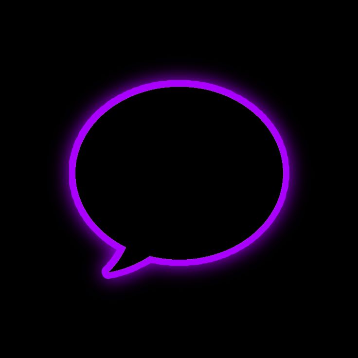 a black background with a neon purple speech bubble