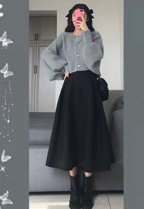 Party Outfits Winter, Long Skirt Aesthetic, Ootd Christmas, Outfitinspo Style, Long Skirt Outfits, Hijabi Outfits Casual, Christmas Party Outfits, Everyday Fashion Outfits, Muslim Fashion Outfits